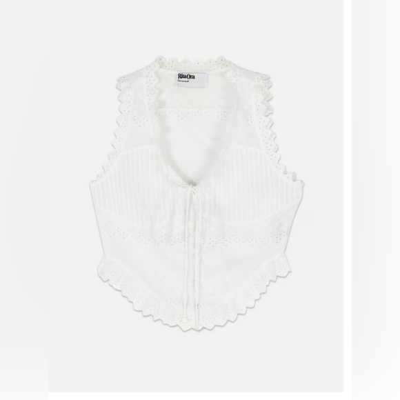 Rita Ora Broderie Anglaise Cropped Blouse - Picture 5 of 5